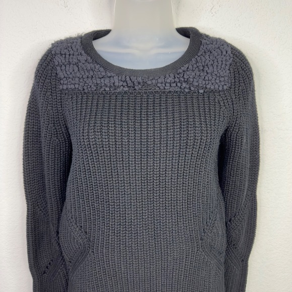 Sonia by Sonia Rykiel Chunky Knit Sweater Womens S Black Wool Minimalist Luxury - Picture 5 of 11